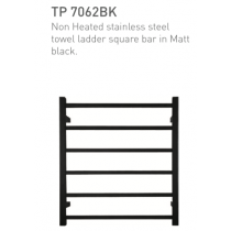 ECT Non Heated Stainless Steel Towel Ladder Square Bar in Matt Black